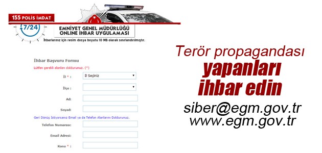 teror propagandasi yapanlari ihbar edin guncel haberleri