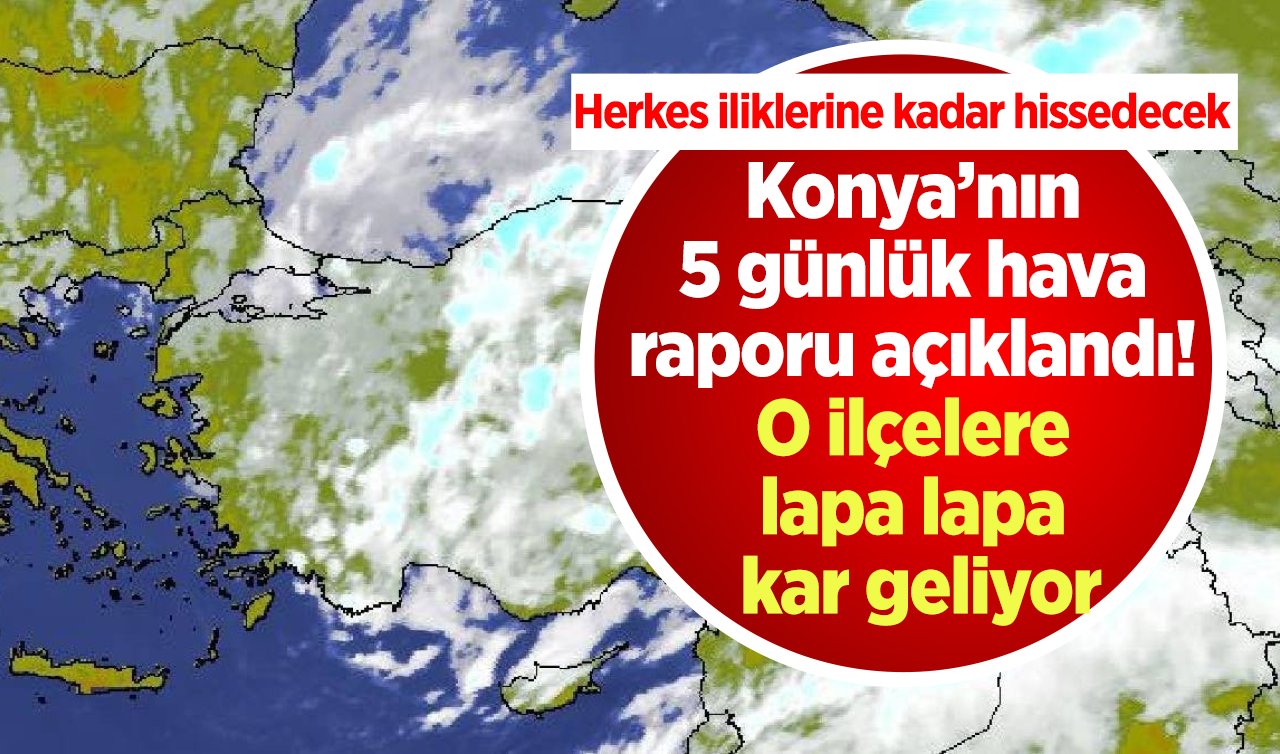 SON DAKİKA HAVA DURUMU | Konya’nın 5 günlük hava raporu açıklandı! O ilçelere lapa lapa kar geliyor: 48 saat esir alacak! | Konya’da bugün, yarın ve 5 günlük hava