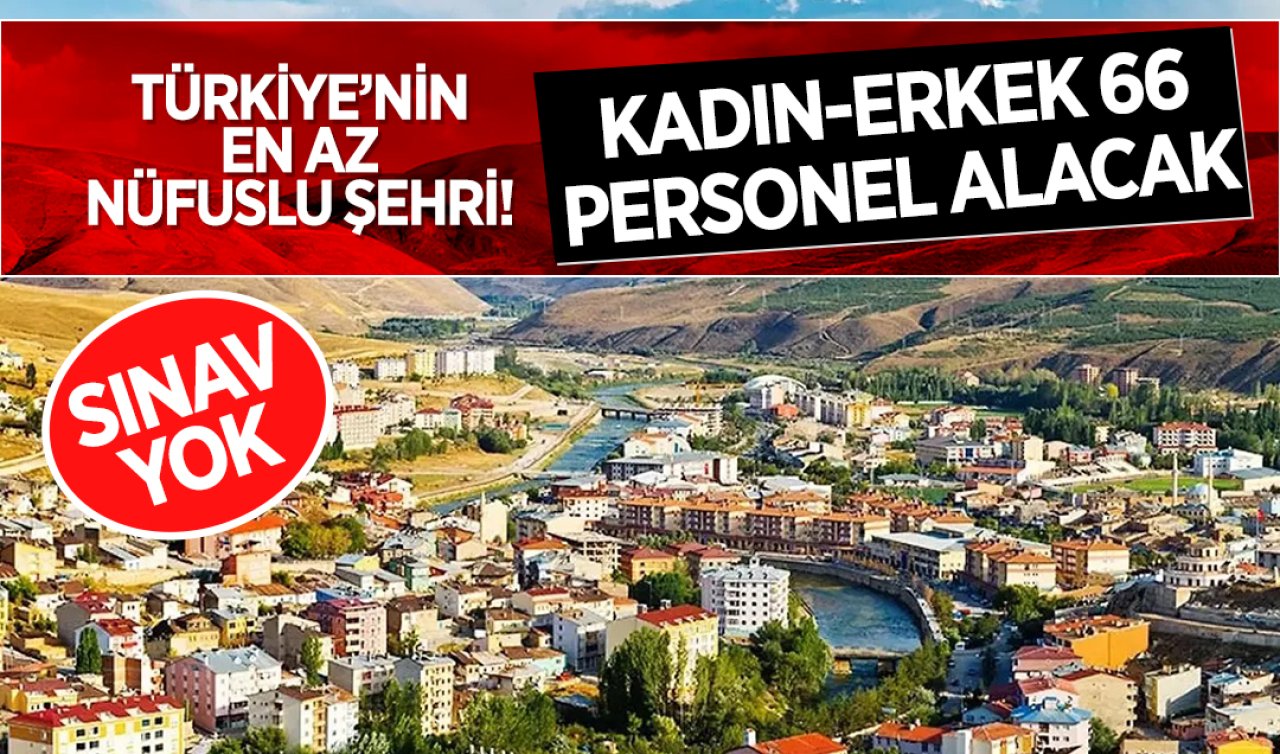 Türkiye’nin en az nüfuslu şehrinde büyük iş imkanı! Bu kurum kadın-erkek 66 personel alacak