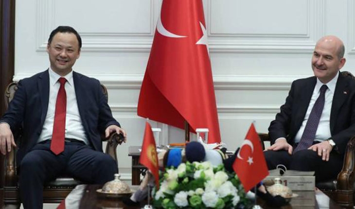  Bakan Soylu, Kırgızistan Dışişleri Bakanı Kazakbayev ile görüştü