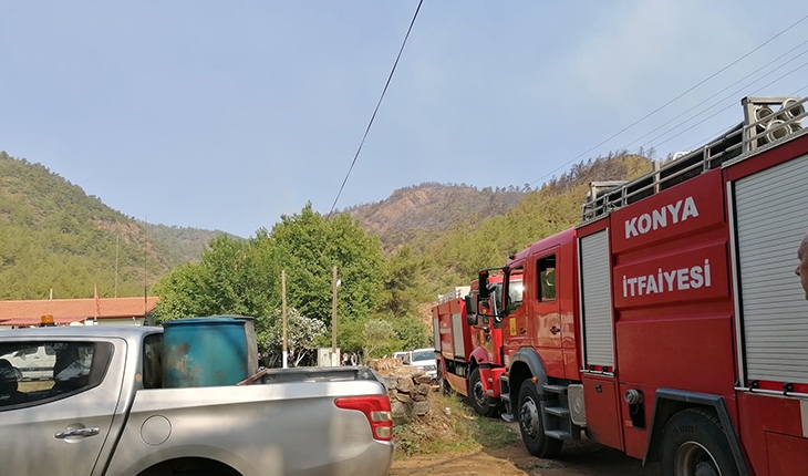 Konya Büyükşehir Marmaris’teki yangına 22 araç ve 36 personelle katkı veriyor