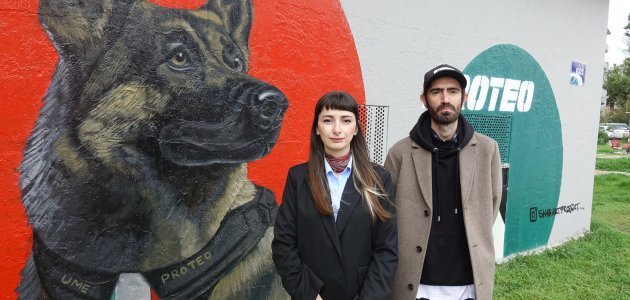 İzmir’de trafoya arama kurtarma köpeği Proteo’nun resmi çizildi