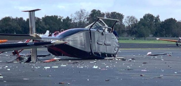 Hırsız çalmaya çalıştığı helikopteri düşürdü