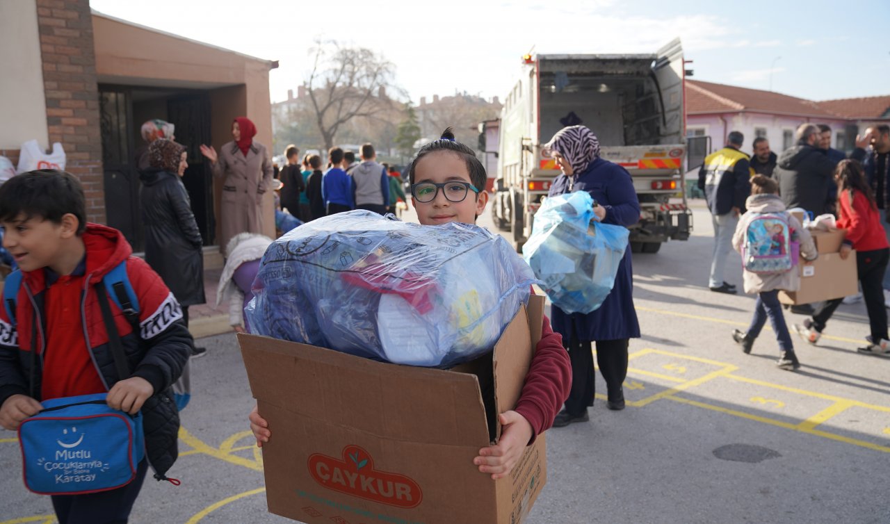 Konya’da okullar yarışmayla 30 ton atık topladı