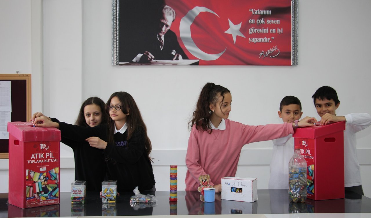 Konya’da öğrencilerden atık pil projesine destek
