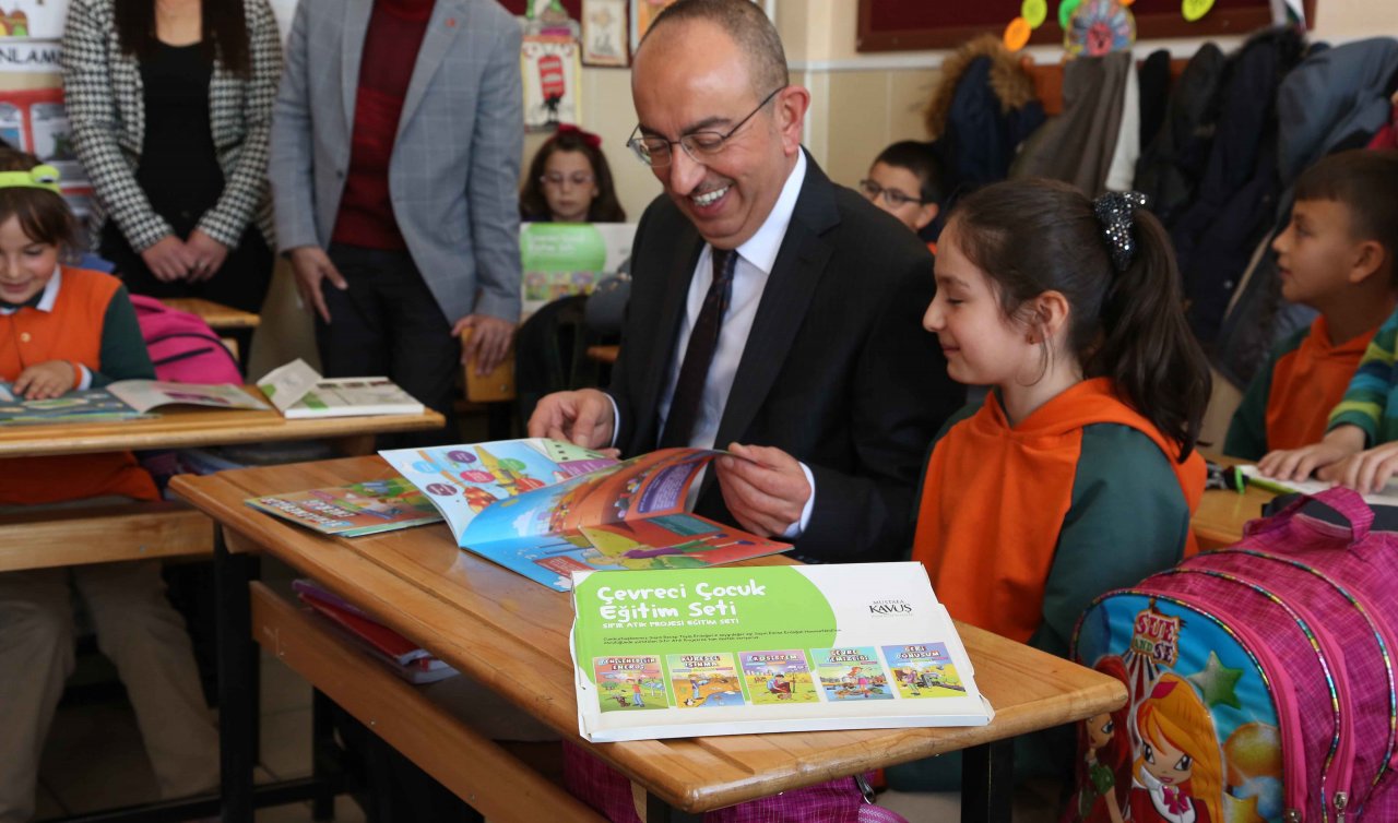 Meram’da çocuklara çevreci çocuk eğitim seti dağıtıldı 