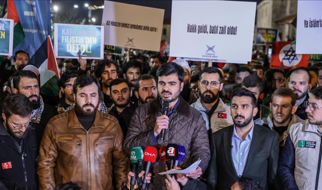 Mescid-i Aksa baskını İstanbul’da protesto edildi