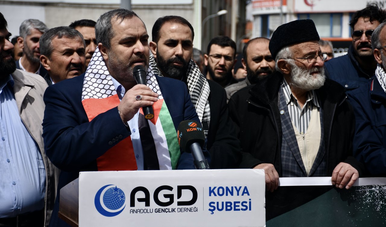  Konya’da İsrail’in Gazze Şeridi’ne yönelik saldırılarına tepki