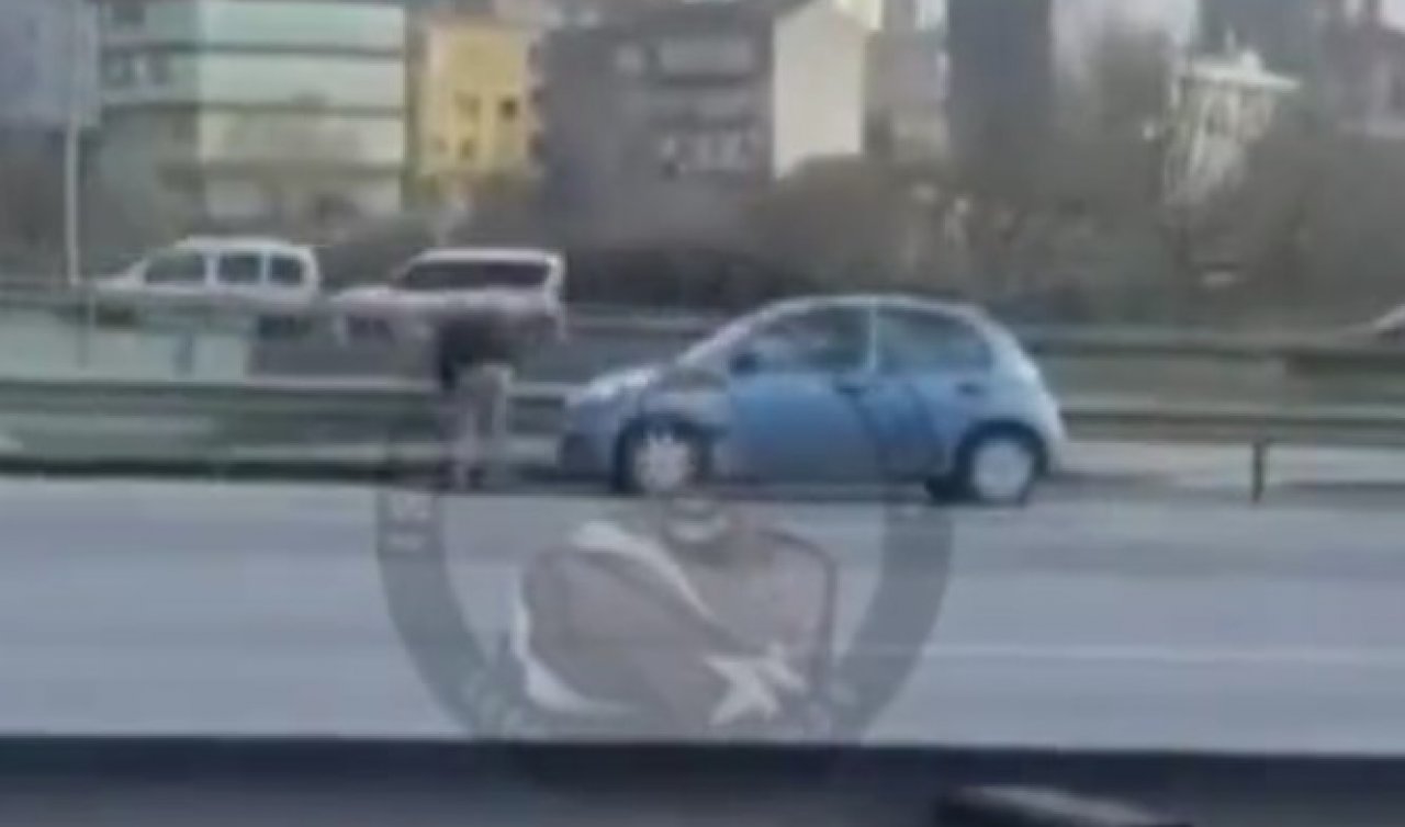 Trafikte şaşırtan görüntü! Sosyal medyada kısa sürede yayıldı