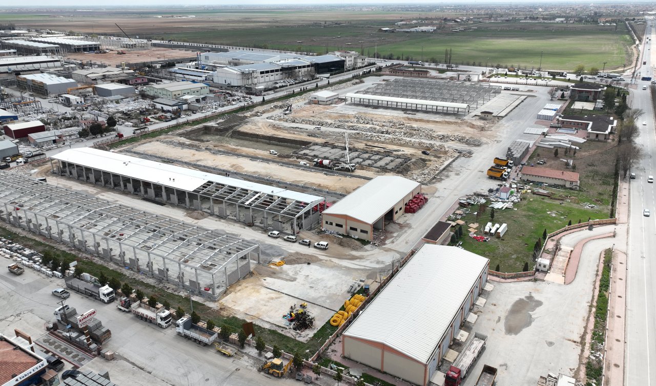 Larende esnaflarının taşınacağı dükkanlar hızla yükseliyor