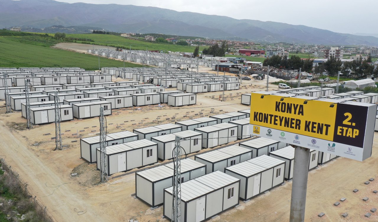 Hatay’daki Konya konteyner kentin ikinci etabı hızla tamamlanıyor