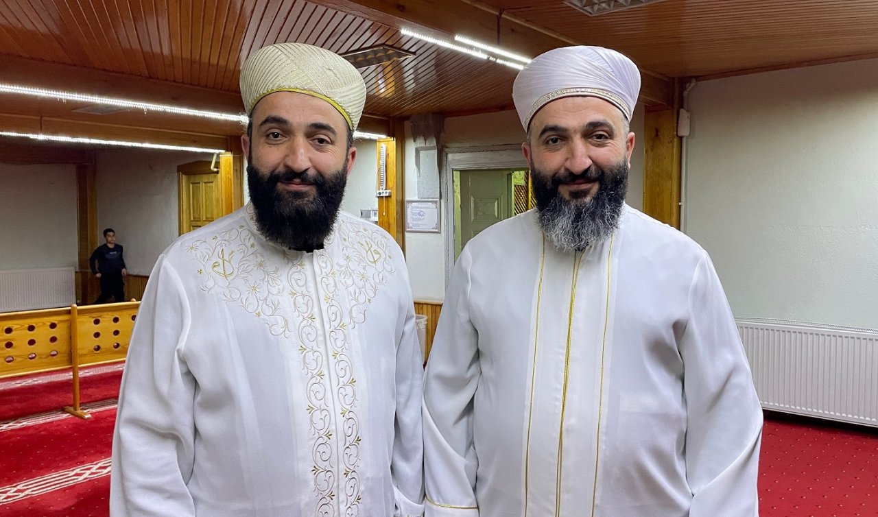 Konya’daki tarihi caminin ikiz imamları dikkat çekiyor  