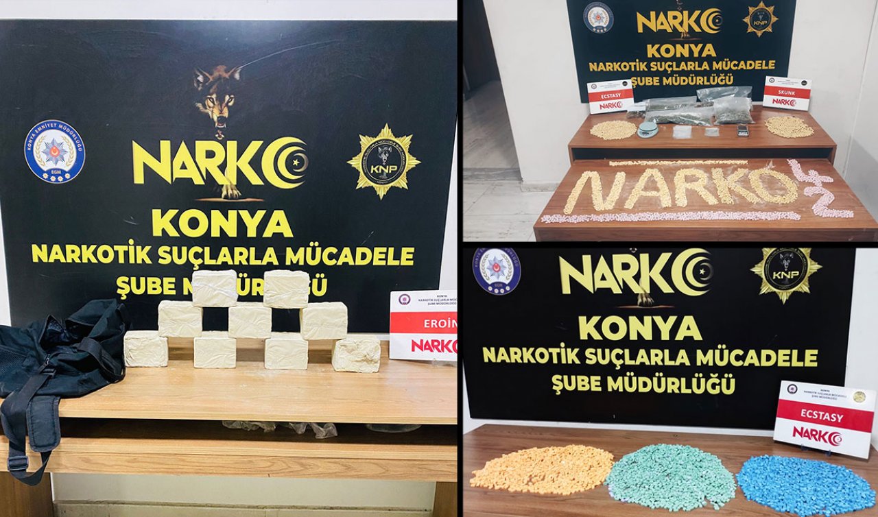 Konya’da 3 ayrı uyuşturucu operasyonu:  6 zanlı tutuklandı