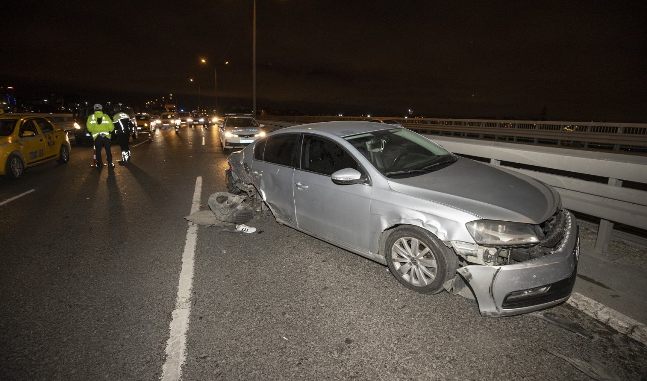 Kaza yapan otomobilini kontrol ederken başka bir araç çarptı! 