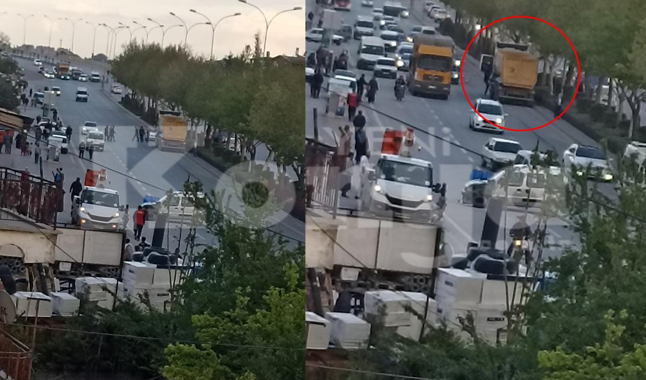 Konya’da ters şeride giren kamyon önüne gelen araca çarptı! Sürücünün yakalanması uzun sürmedi
