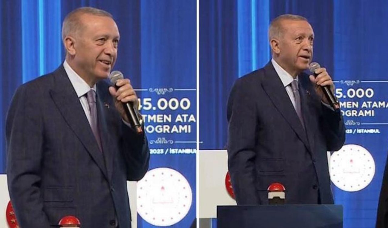  Atama törenine damga vuran an! Cumhurbaşkanı Erdoğan espriyi patlattı