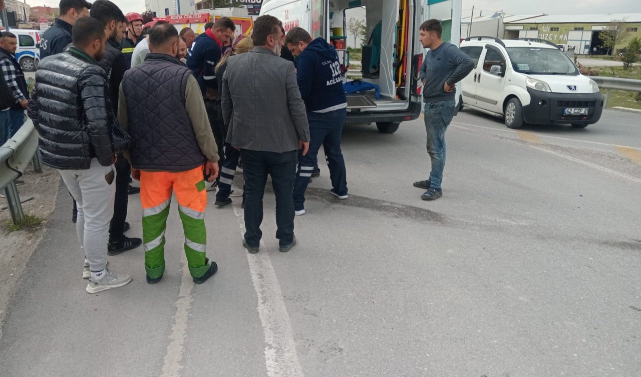 Konya’da yabancı plakalı araç kazaya karıştı