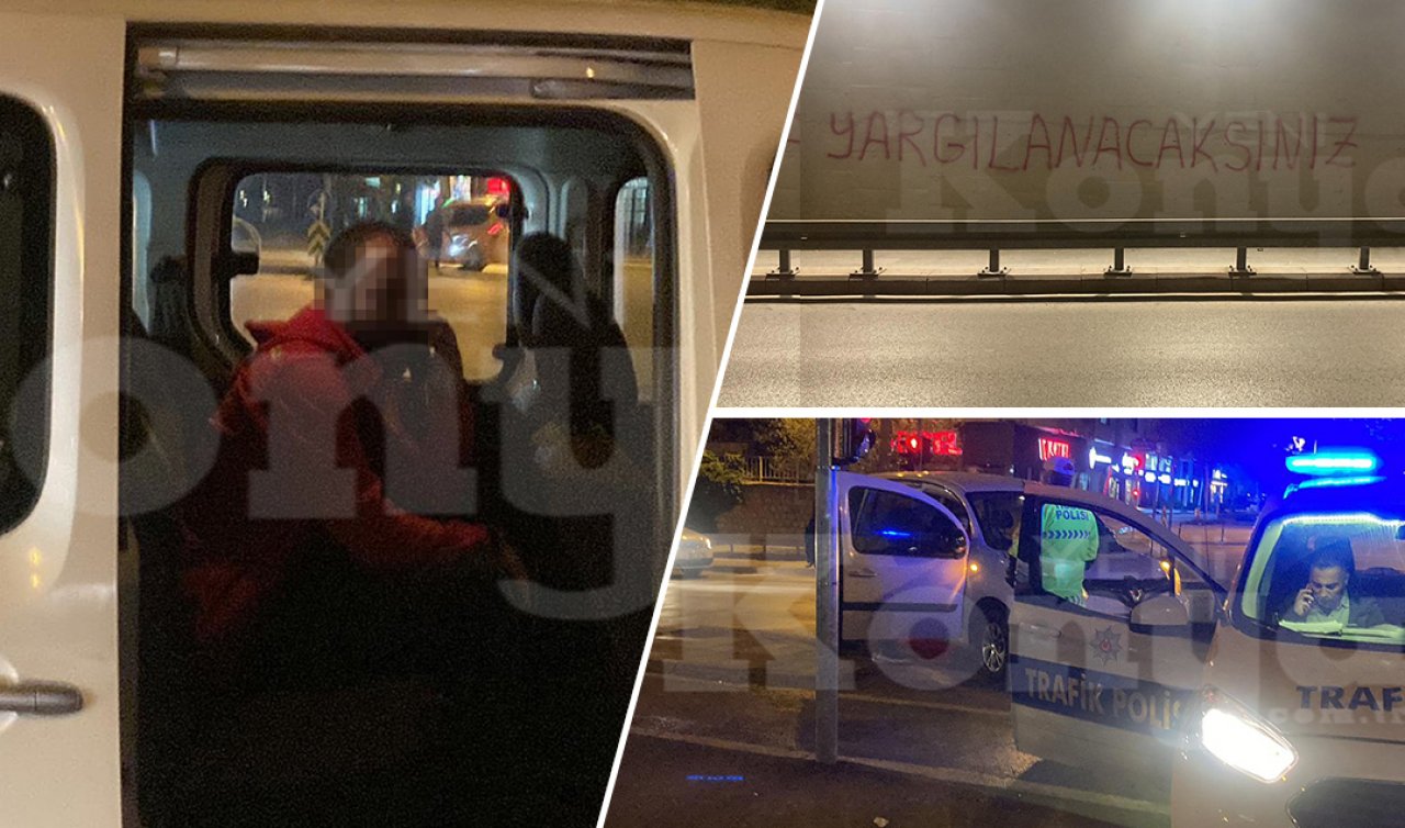 Konya’da duvara yazı yazan TİP! Anında paket oldu