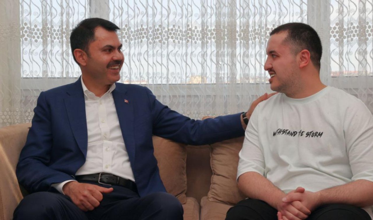 Bakan Kurum engelli genci ziyaret etti