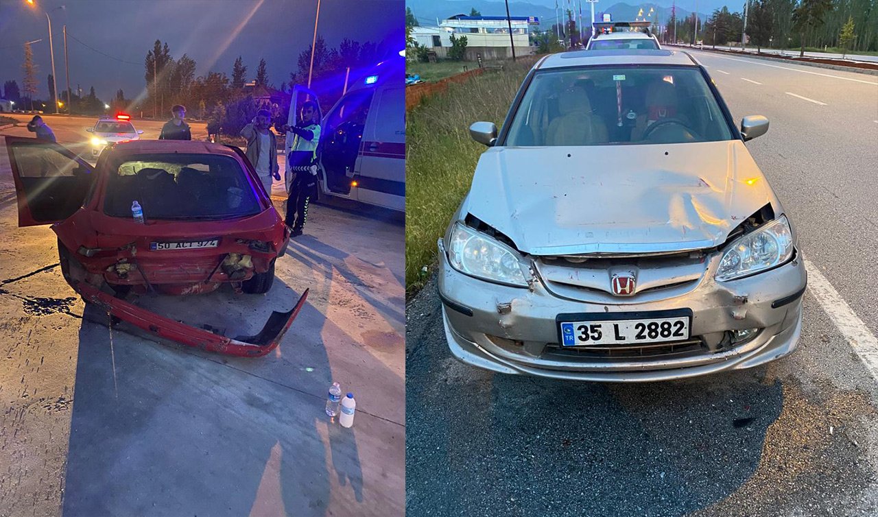 Konya-Afyon yolunda 2 otomobil çarpıştı: 5 yaralı 