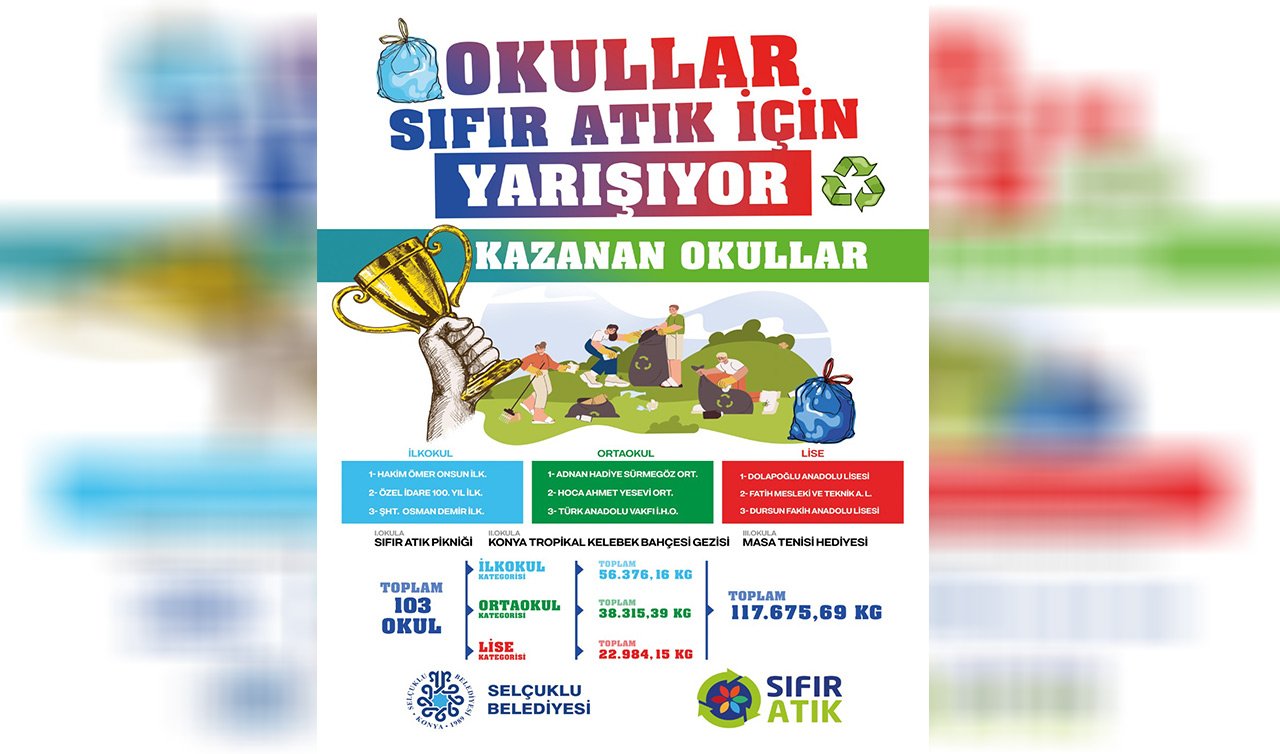 Konya’da “sıfır atık’’! 117 bin 675 kilogram atık toplandı