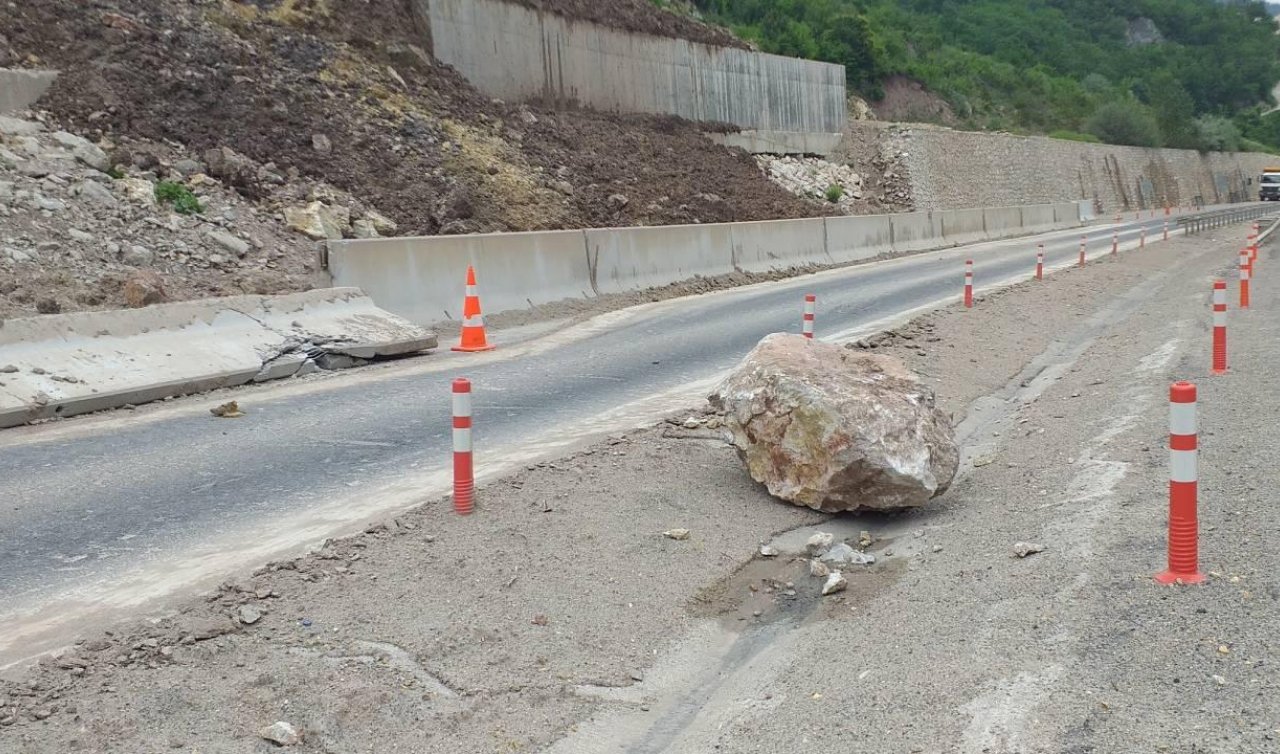 Ankara-Zonguldak yolu heyelan nedeniyle tek yönlü trafiğe kapatıldı