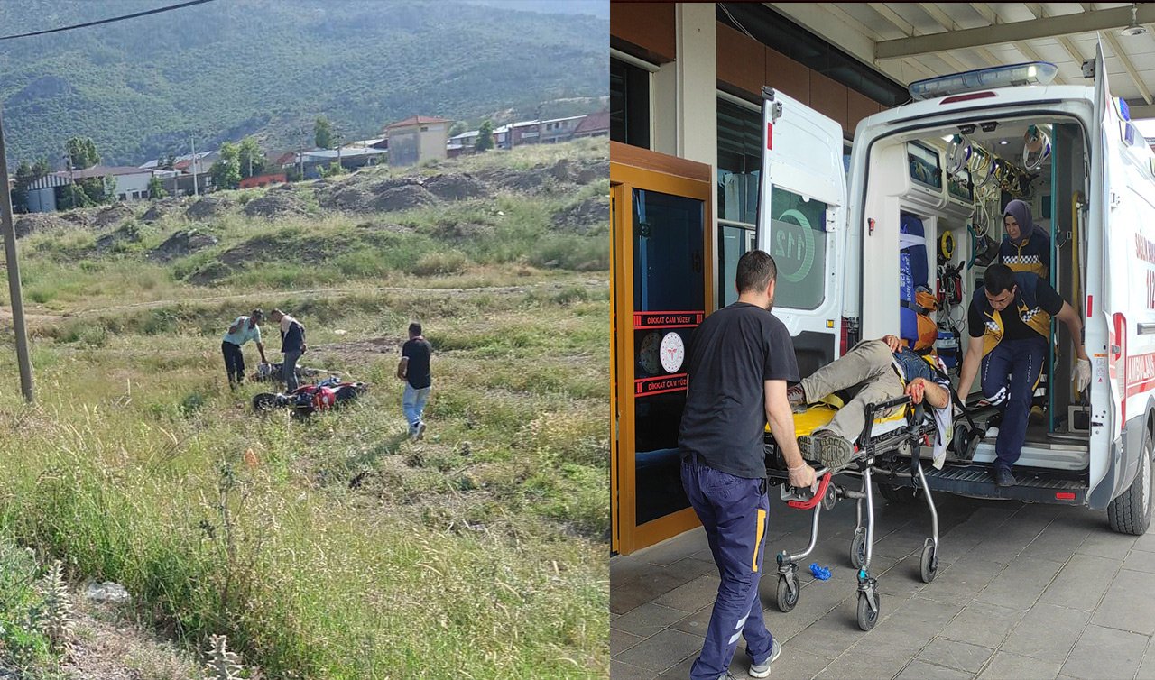 Konya’da motosiklet tarlaya devrildi: 1 yaralı   