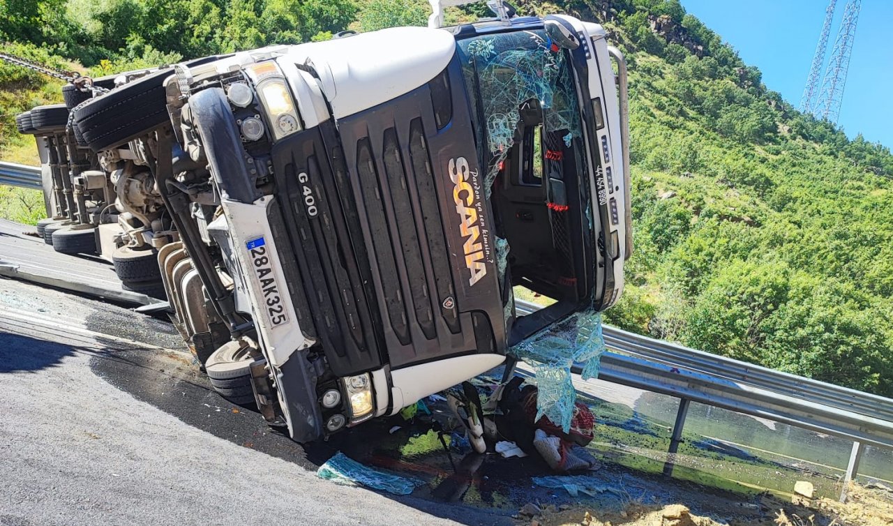 Tır devrildi: Şoför hayatını kaybetti 150 koyun telef oldu
