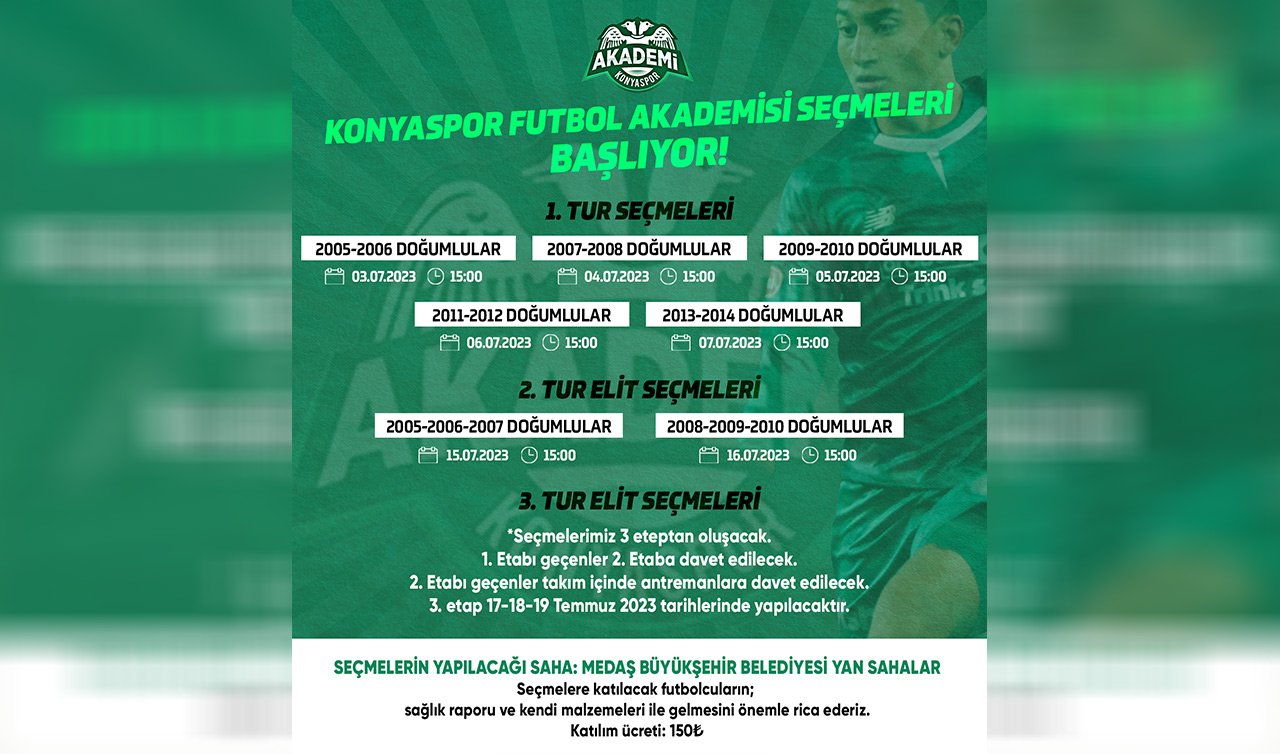 Konyaspor Akademisi’nde seçmeler başladı!