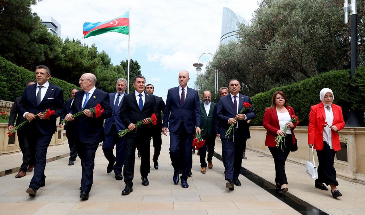 TBMM Başkanı Kurtulmuş Azerbaycan’da şehitlikleri ziyaret etti