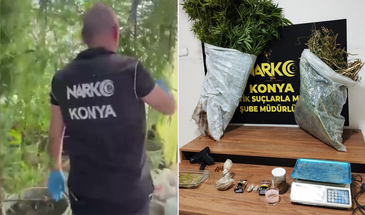 Konya’da zehir tacirlerine operasyon! Evde manzarayı görenler şok oldu