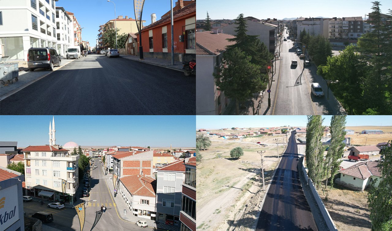 3 caddede 5 bin 270 ton sıcak asfalt! Konya’nın o ilçesinde yüksek standartlı yol hizmetleri! 