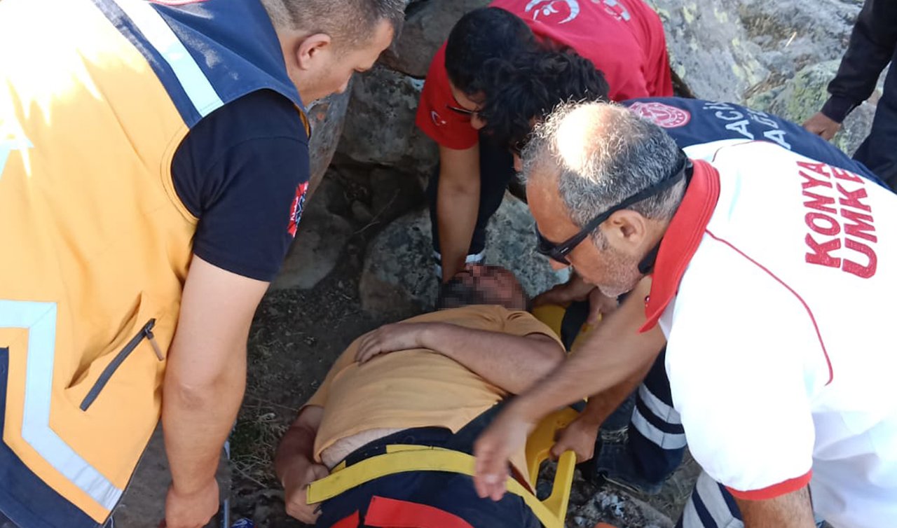 Konya’da dağda mahsur kalan kişi helikopterle kurtarıldı!