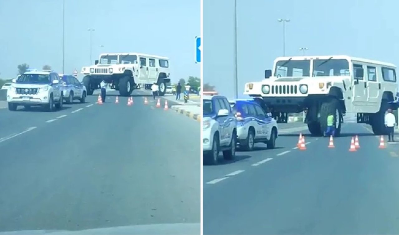 Dünyanın en uzun arabası trafikte! Defalarca kez tıklandı