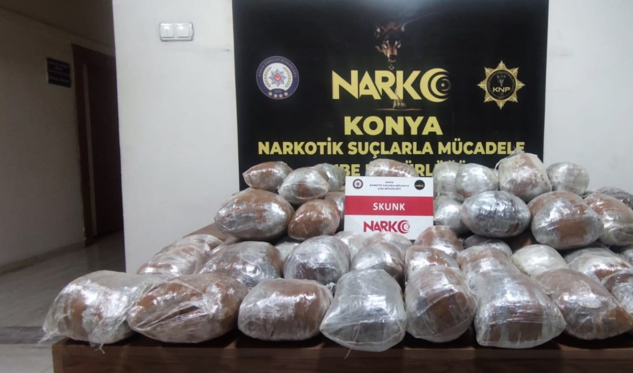 Konya’da zehir tacirleri tutuklandı! 33.500 kilogram ele geçti