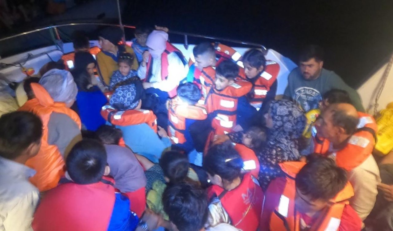 Lastik botta yaşam savaşı: 57 düzensiz göçmen yakalandı