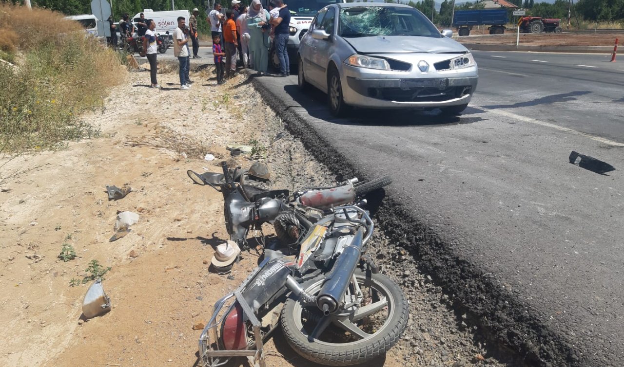 Konya’da otomobille motosiklet çarpıştı: 1 yaralı 