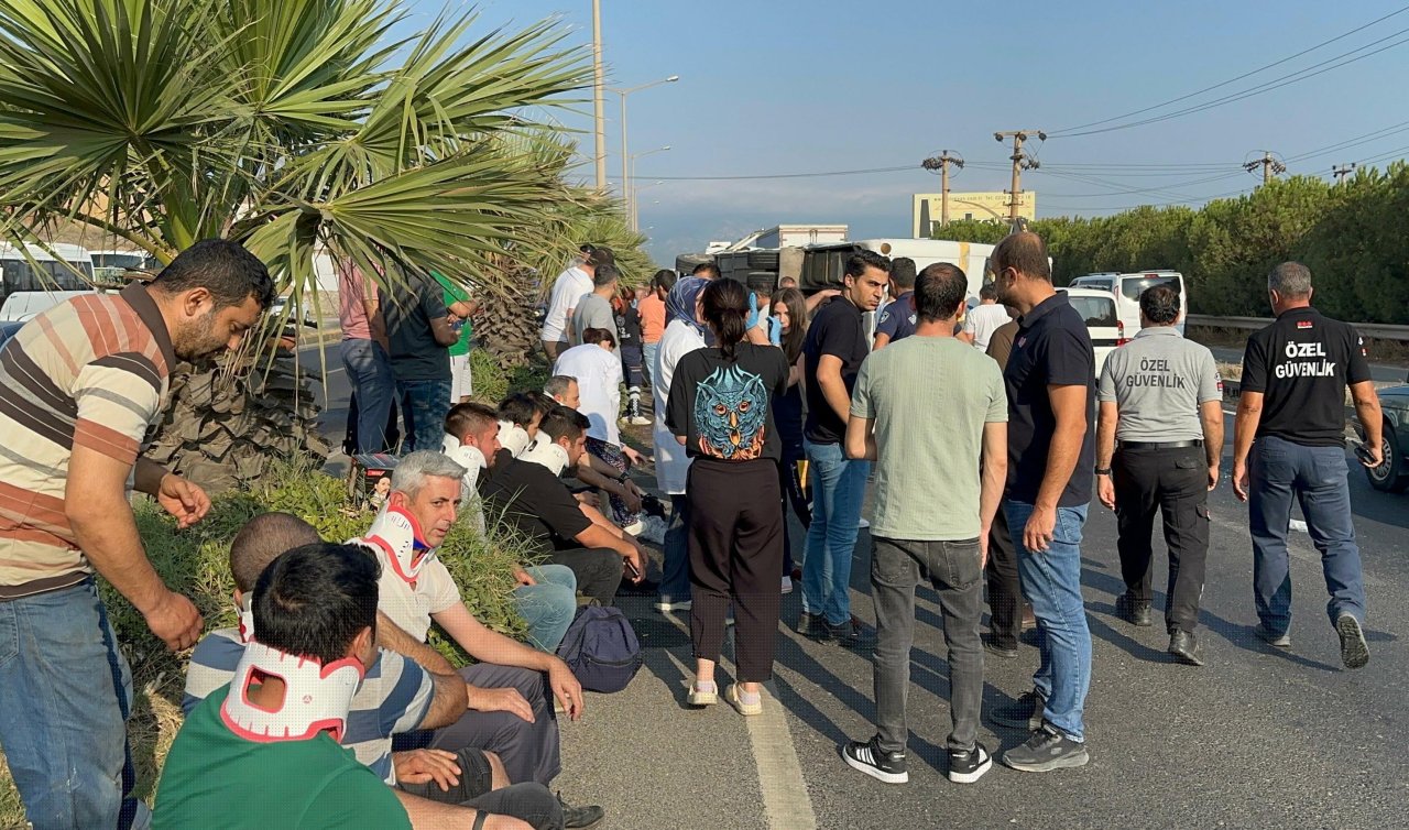 Manisa’da işçi servisi devrildi: 25 yaralı