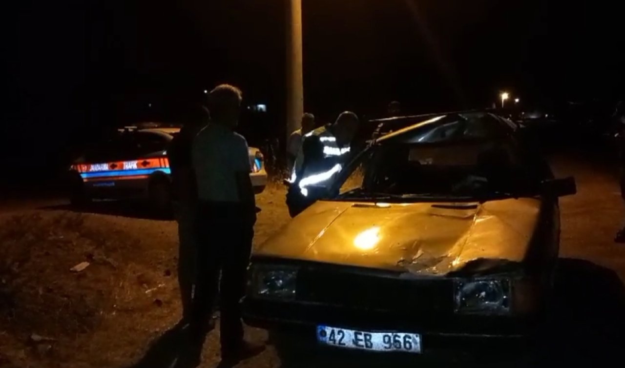 Konya’da seyir halindeki otomobilin önüne çıkan inek kazaya neden oldu: 3 yaralı