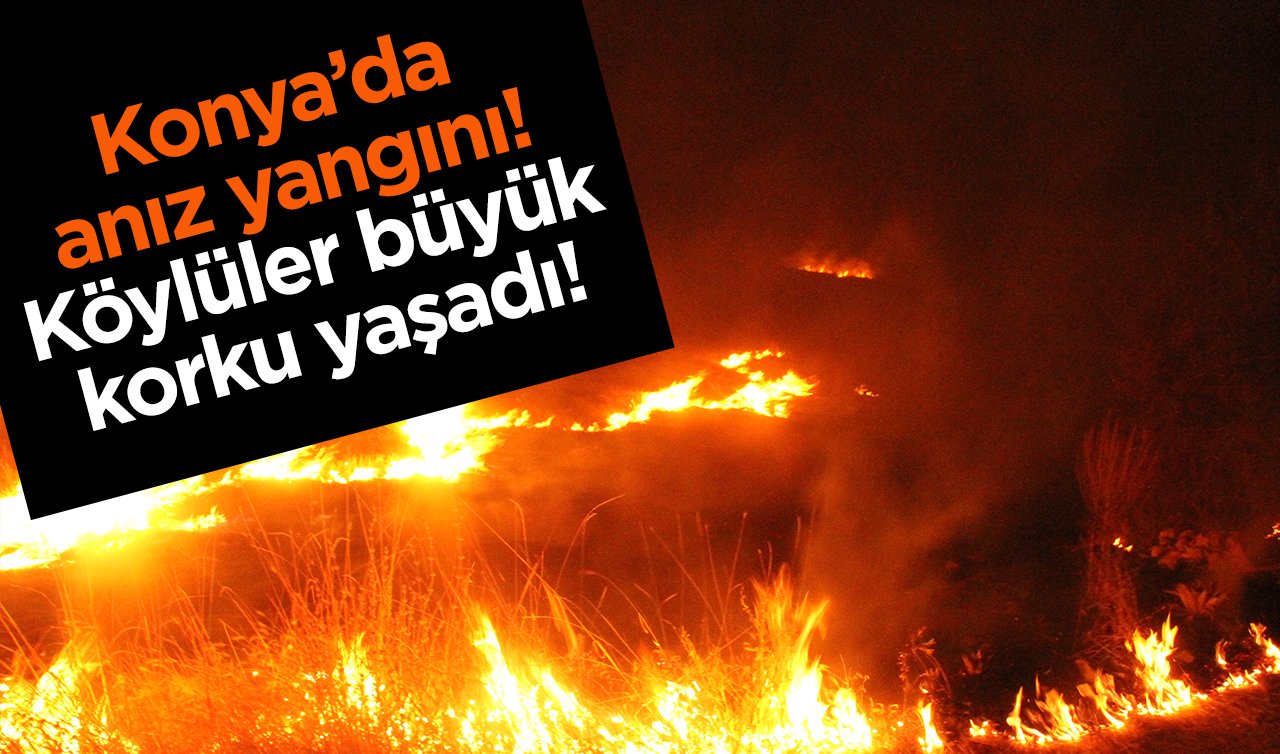 Konya’da anız yangını! Köylüler büyük korku yaşadı! 