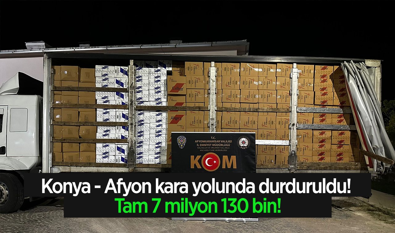 Konya- Afyonkarahisar kara yolunda durduruldu! Tam 7 milyon 130 bin!