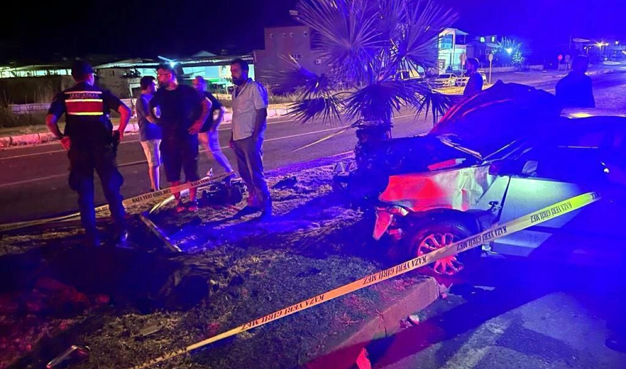  Otomobil elektrik direğine çarptı; sürücü öldü 3 yaralı