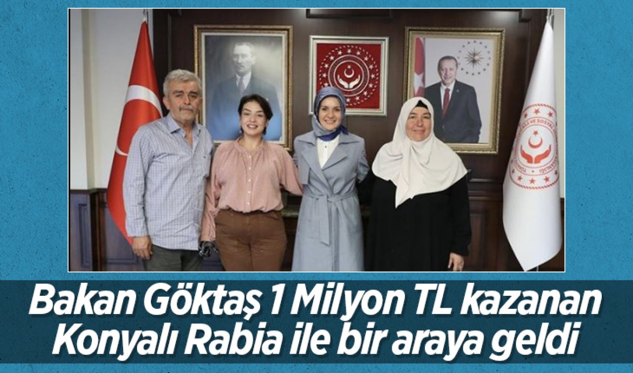 Bakan Göktaş, Kim Milyoner Olmak İster’de büyük ödülü kazanan Konyalı Rabia ile bir araya geldi