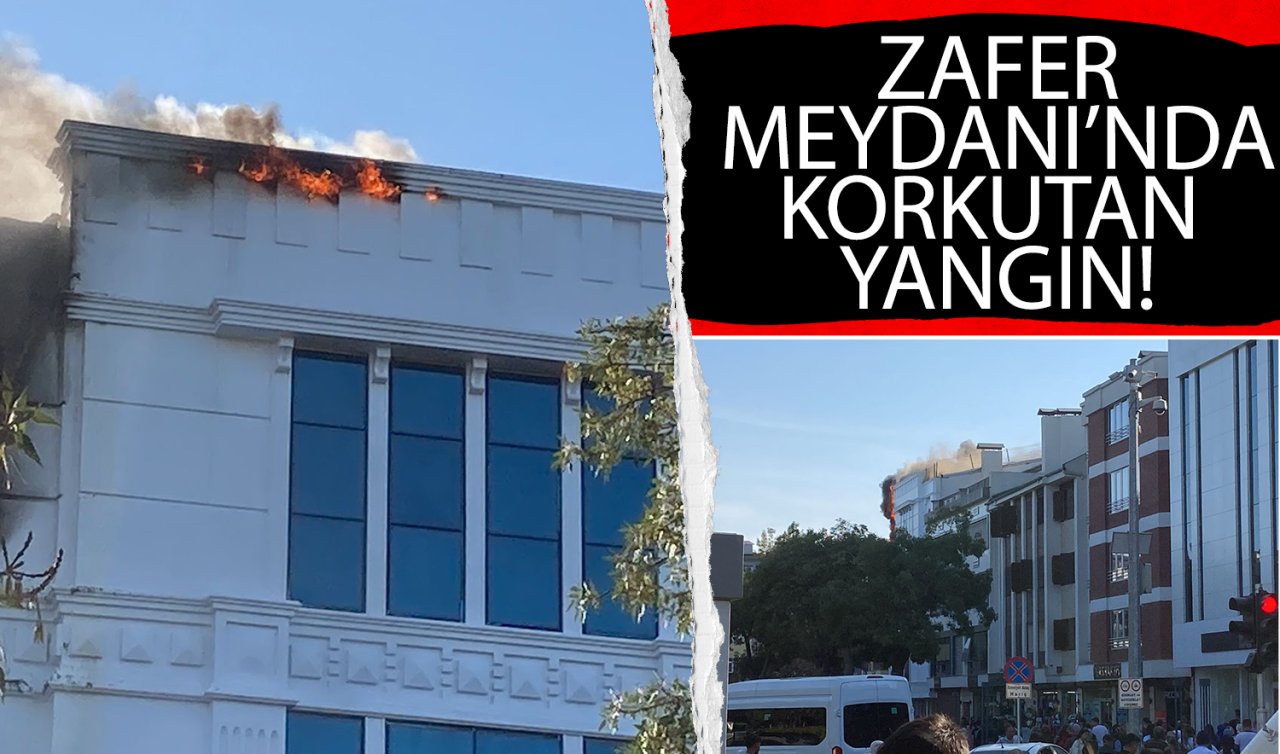 Konya’da korkutan yangın! Zafer Meydanı’nda iş yeri alev aldı!   