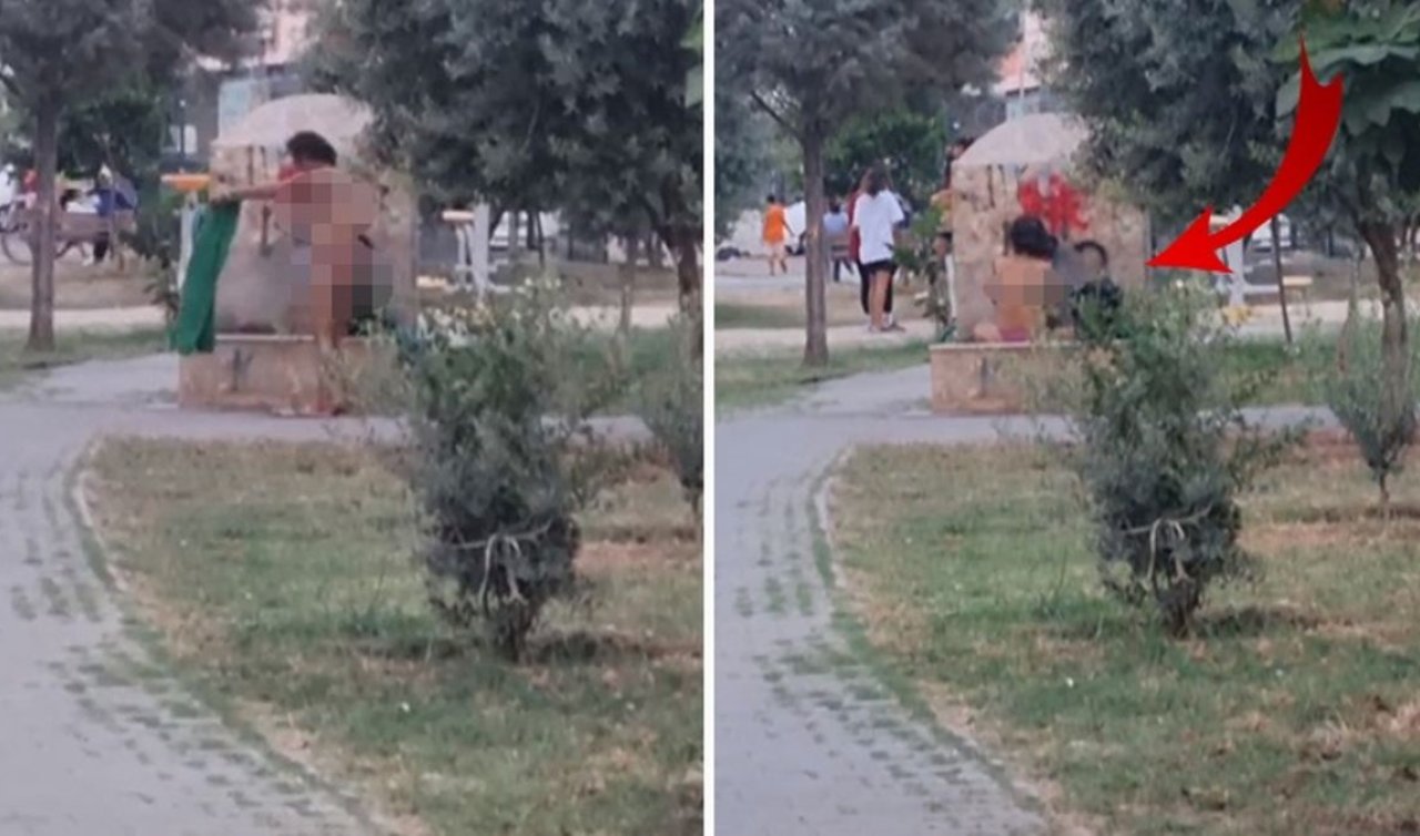 Şaka değil gerçek! Parktaki çeşmede herkesin gözü önünde banyo yaptı