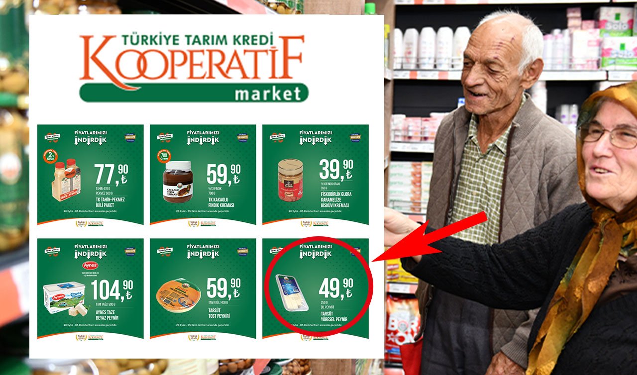 Tarım Kredi indirimlerinde son gün! Konya’da bu market fiyatları geri gelmez: Yöresel peynirin fiyatı sadece 49,90 TL