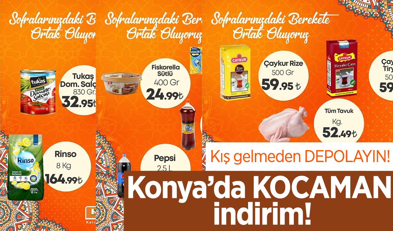 Konya’da KOCAMAN indirim! Kış gelmeden DEPOLAYIN! 8 kg Çamaşır Deterjanı 164.99 TL, 5 kg Toz Şeker 139.95 TL..