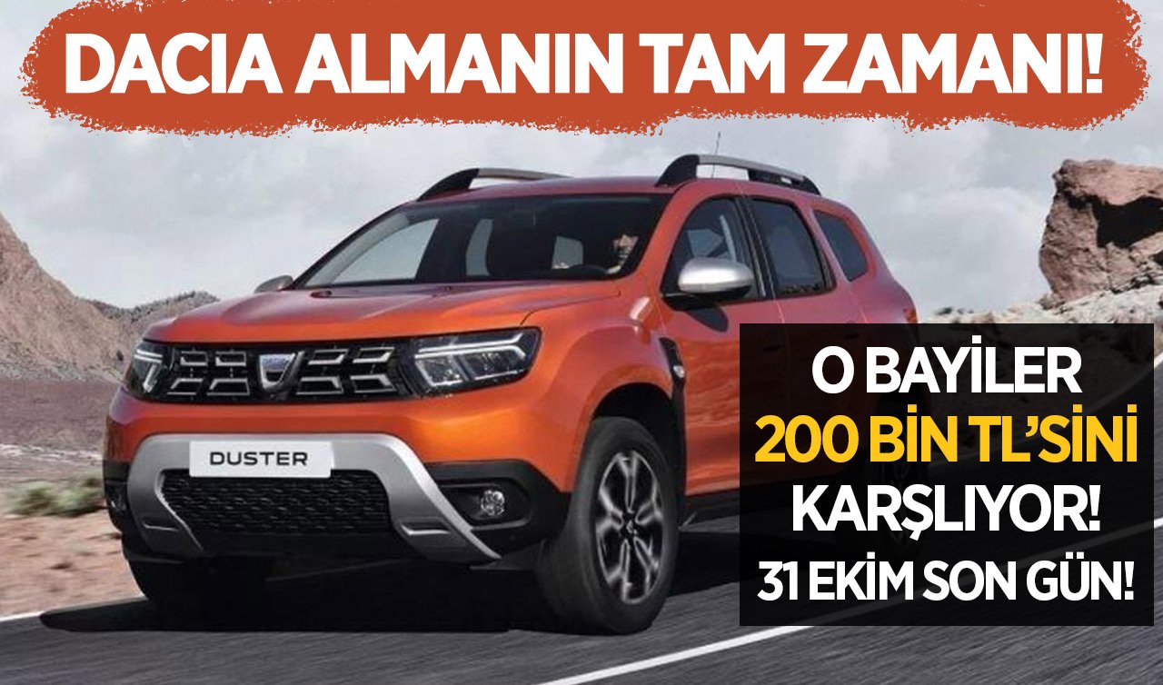 Konya’da sıfır araç alacaklara iyi haber: O bayiler Dacia modellerinin 200 bin TL’sini karşılıyor! 31 Ekim son tarih…