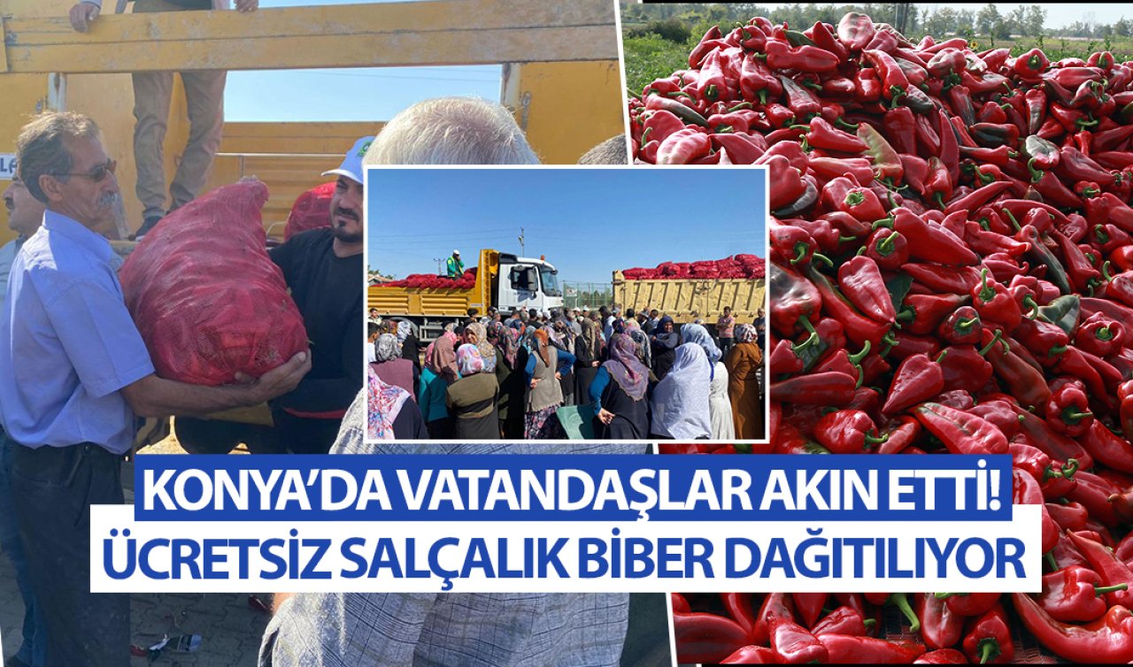 Konya’da çuvallarla bedava salçalık biber dağıtılıyor!