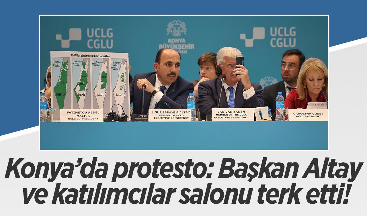 Konya’da protesto: Başkan Altay ve katılımcılar salonu terk etti!